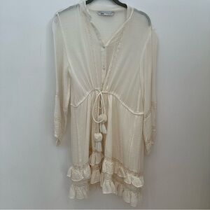 Zara Cream Sheer Blouse